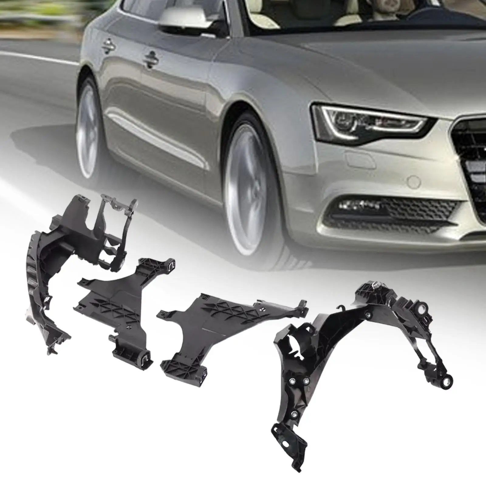 4Pcs Headlight Headlamp Mount Support Plate Bracket 8T0941454D High Performance for Audi A5 S5 RS5 2012-2016 Accessories