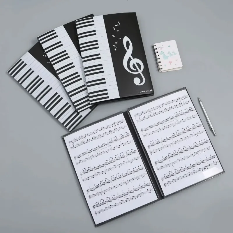 1Pc Waterproof 6-page Performance Piano Sheet Music Clip A4 Three-fold Six-page Expanded Piano Replay Folder Sheet Music Folder
