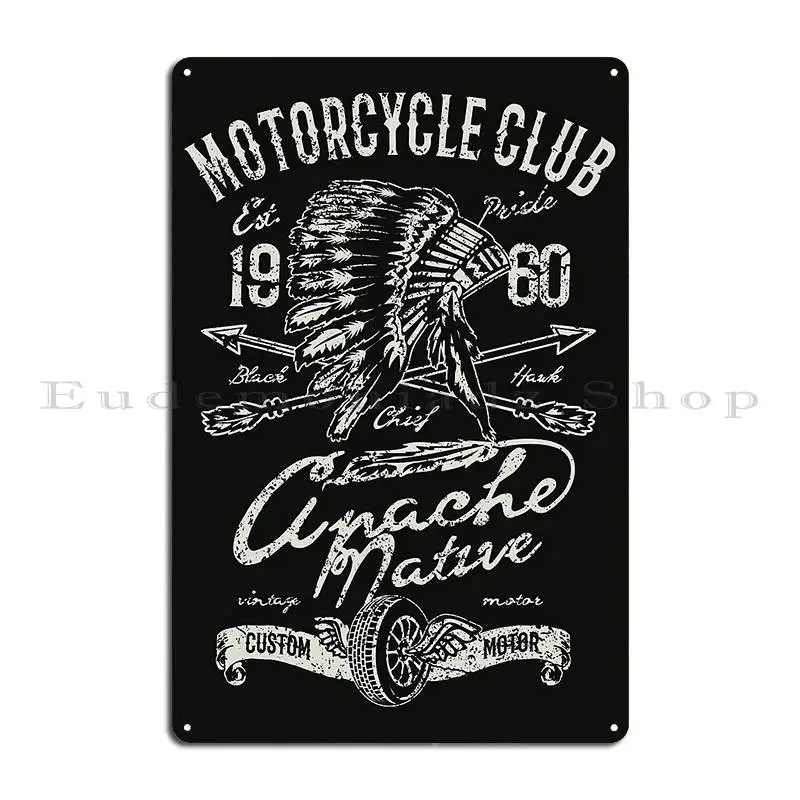 Apache Motorcycle Metal Plaque Poster Living Room Cinema Wall Custom Personalized Garage Tin Sign Poster