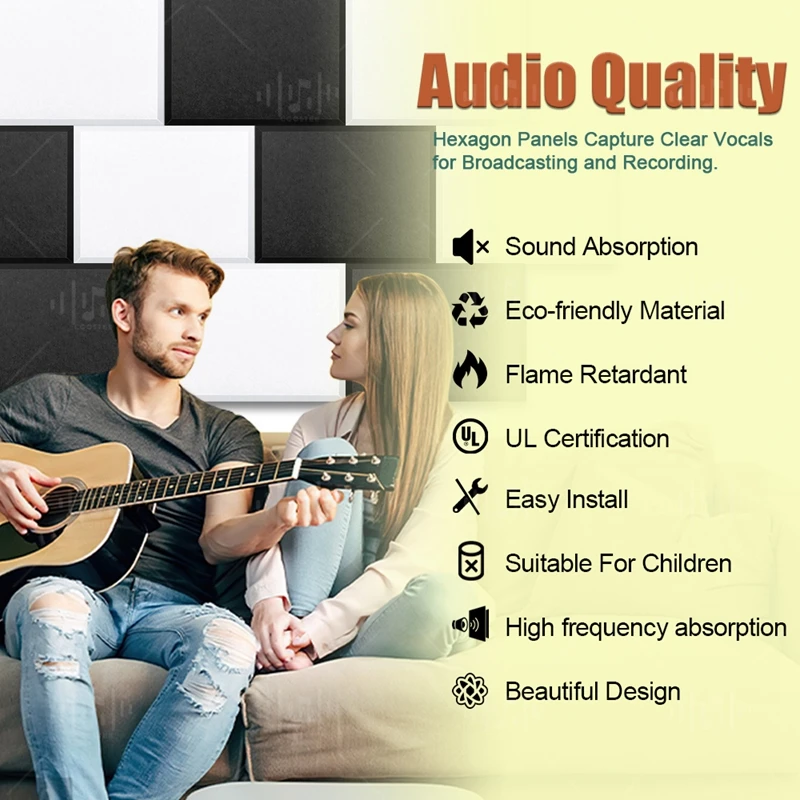 Imagem -04 - Isolamento Acústico Acústico Painéis à Prova de Som para Paredes Auto-adesivo Isolamento Acústico Estúdio Recoring Parede Protetora Adesivo Decoração