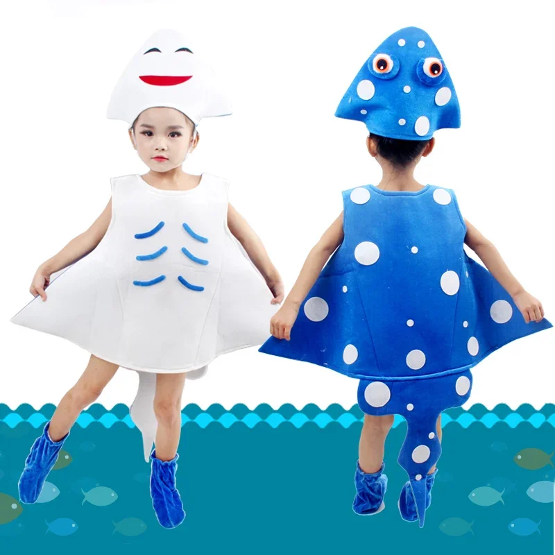 Kid Halloween party cosplay sea fish animal devil rays costume children Mobula Manta Ray clothes suit clothing for boy and girl