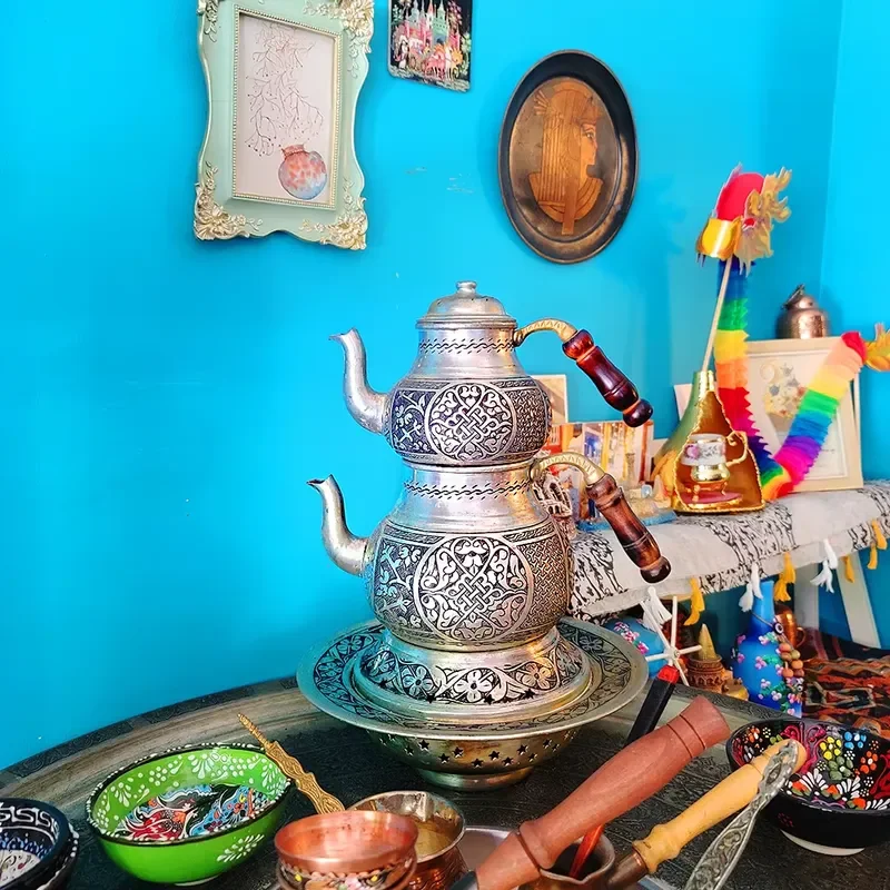 2026for Turkish Pure Copper Carved Handmade Teapot Kettle for Making Household Outdoor Home Ornament Decor