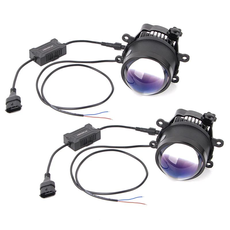 

Blue Film Car Fog Lights Headlights Tricolor White Yellow Bi Led Projector High Low Beam H11 H8 Headlights Lens 3.0 for Toyota