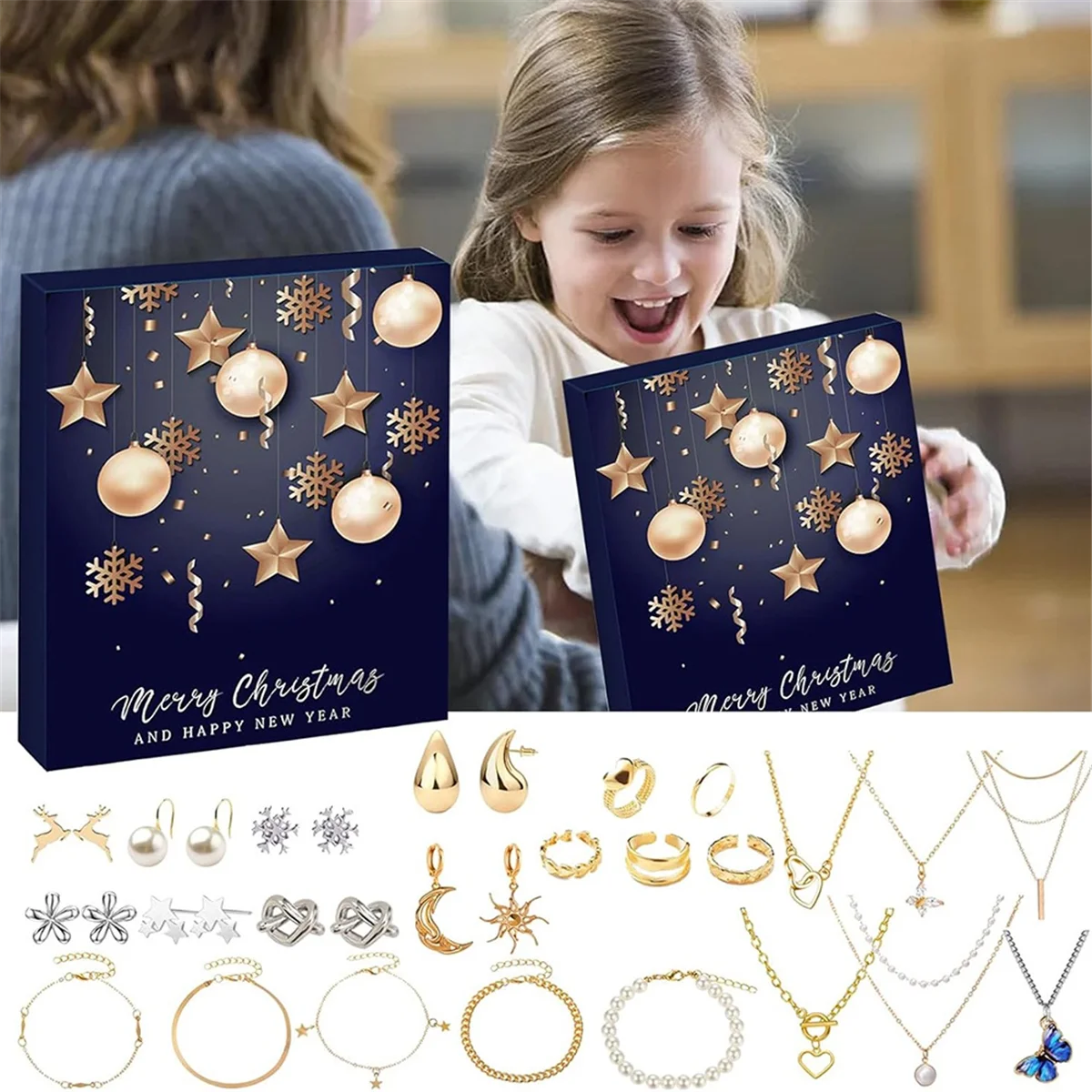 YHYS تقويم القدوم تقويم القدوم تقويم المجوهرات للنساء مع مجموعة مجوهرات نسائية مكونة من 24 مفاجأة #3