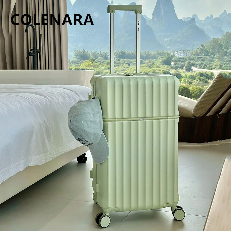 COLENARA New Suitcase ABS+PC Boarding Box 20“24”26 Inch Large Capacity Trolley Case Family Travel Essentials Cabin Luggage