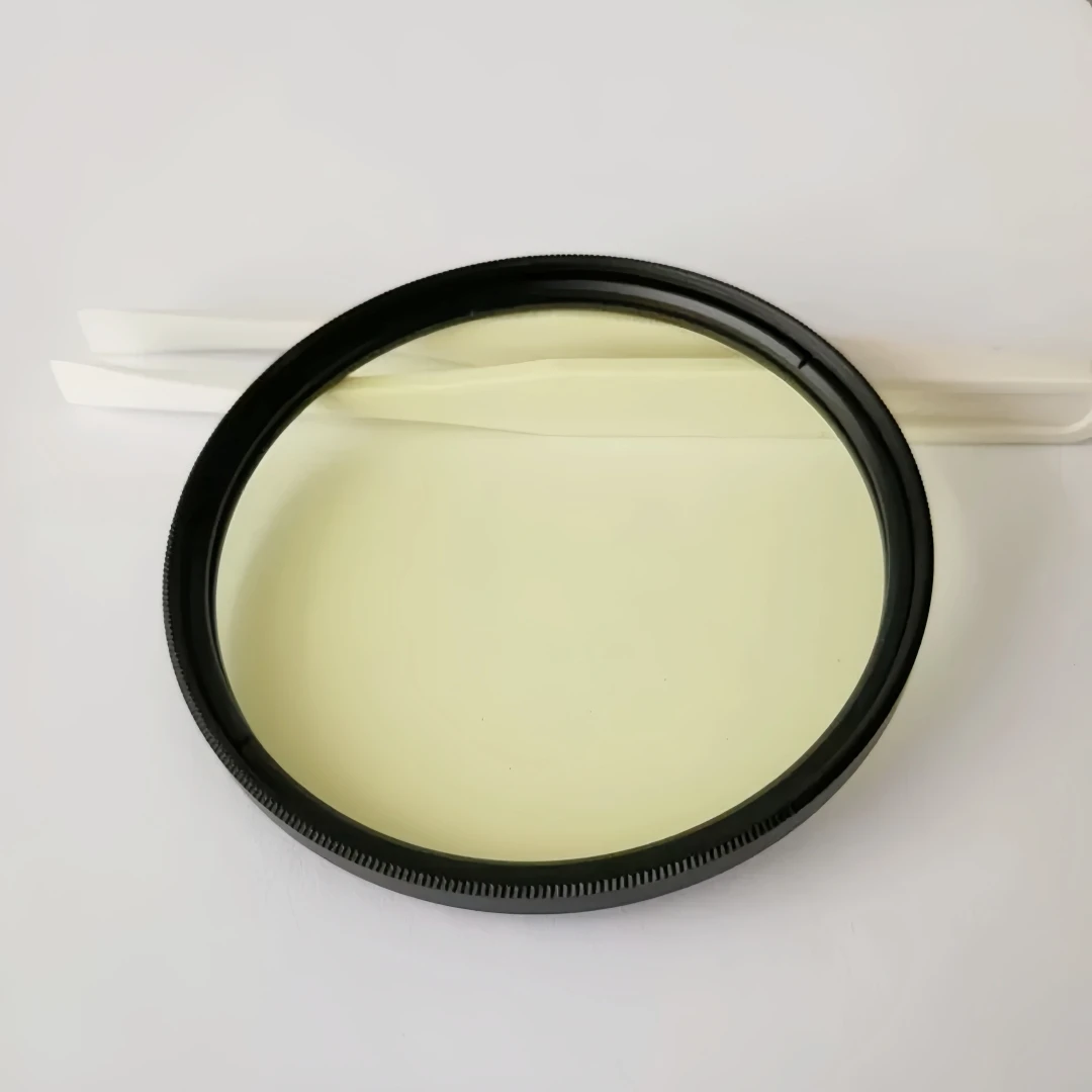 25-82mm Yellow Dehaze Filter Landscape Photography 450nm Absorption Cutoff IR Transmission Machine Vision Glass Lens GG455
