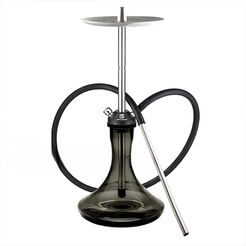 

Stainless steel single tube large hookah white