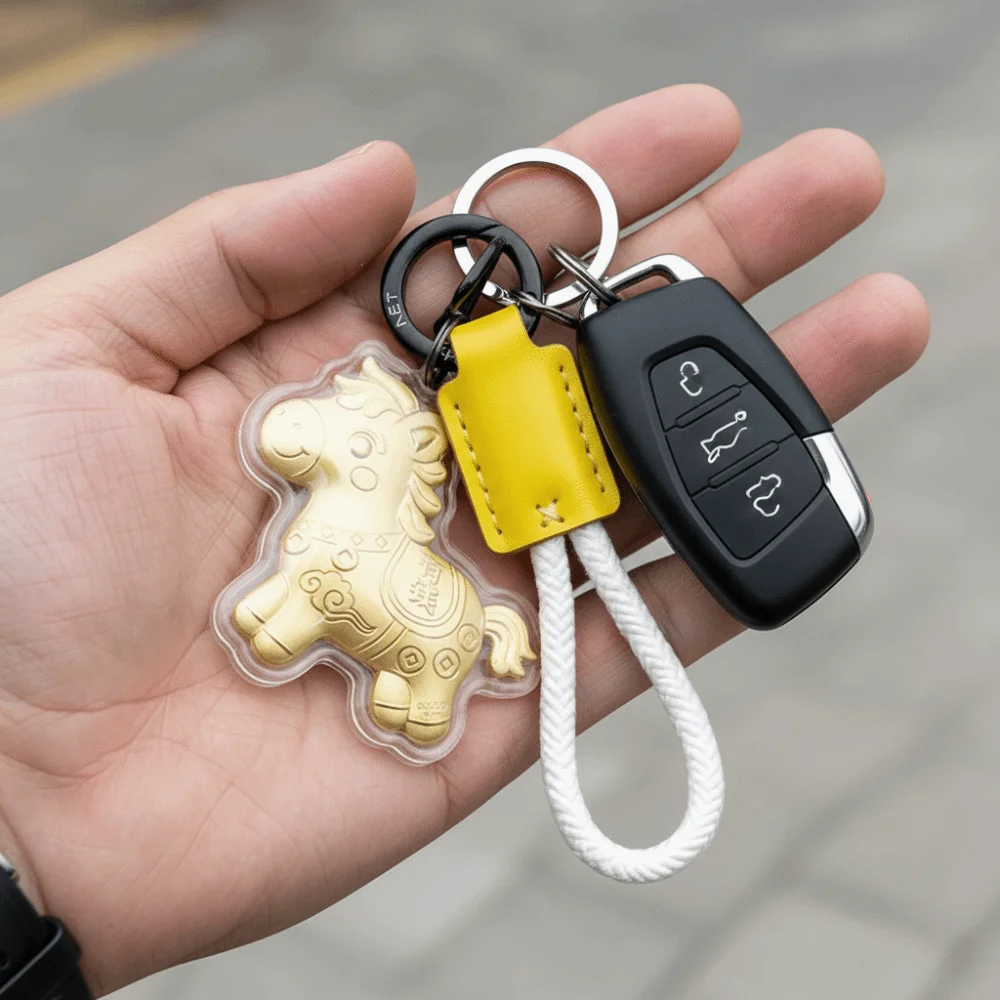 تنوعا المهر المفاتيح الكرتون الذهب المهر حقيبة قلادة 2026 زودياك الحصان سلسلة هواتف المحمول زودياك الحصان سنة محظوظ هدية تذكارية