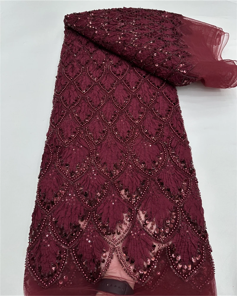 جودة عالية الذهب الأفريقي اليدوية مطرز أقمشة الدانتيل 2025 الخياطة الترتر التطريز النيجيري أقمشة الدانتيل النساء الزفاف