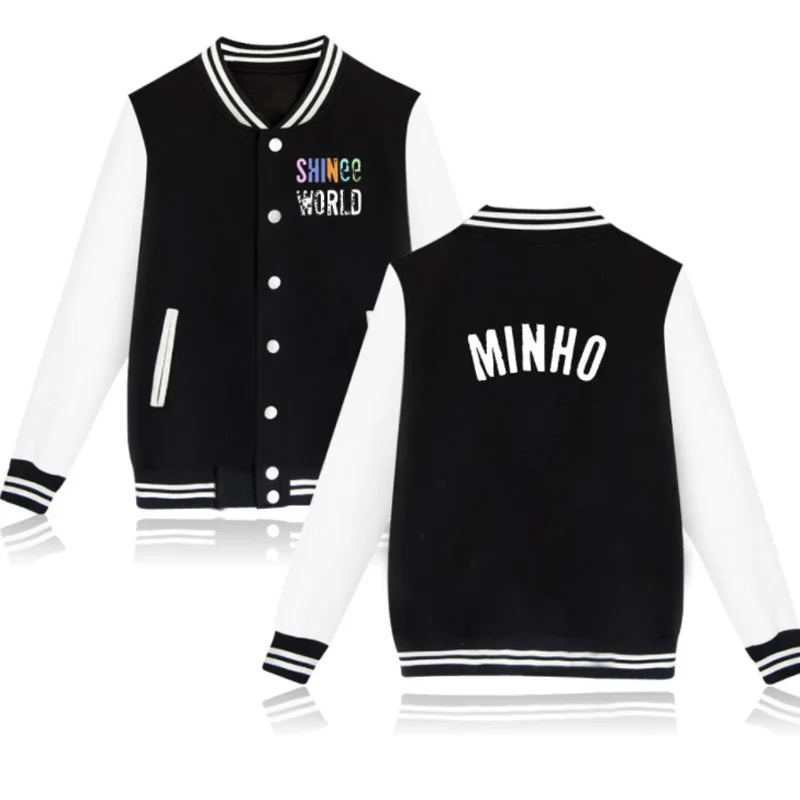 

Куртка-бомбер KPOP SHINEE World Tour для женщин и мужчин, верхняя одежда в стиле Y2K, уличная одежда, хип-хоп, бейсбольная форма в университетском стиле