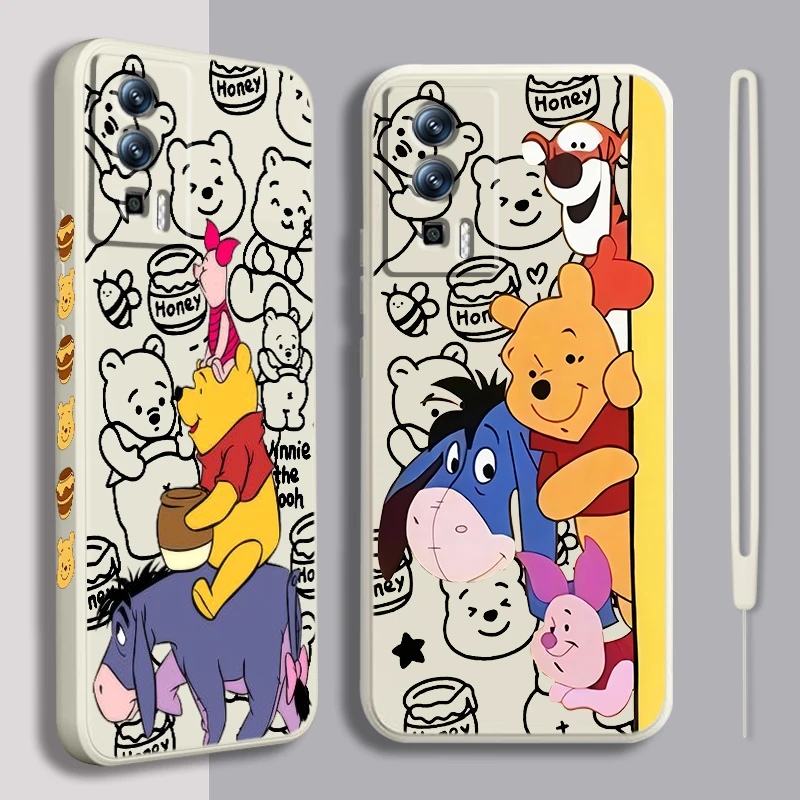 

Bear Disney Cute Liquid Left Rope For Xiaomi Redmi 13C 12 12C K60 A1 K50 11 K40 10C 10 9A 9AT 9T 9C 5G TPU Phone Case