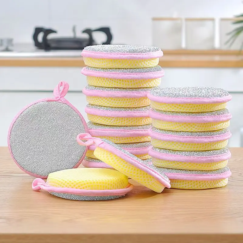 

5Pcs/10Pcs Sponge Scrubber for Washing Dishes, Kitchen Cleaning Supplies, Water-Absorbing and Stain-Removing Magic Tool