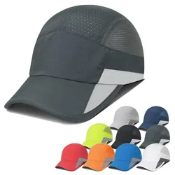 GADIEMKENSD-gorro deportivo transpirable y reflectante sin estructura para mujer, gorro de secado rápido, Snapback sólido, malla de hueso, Unisex