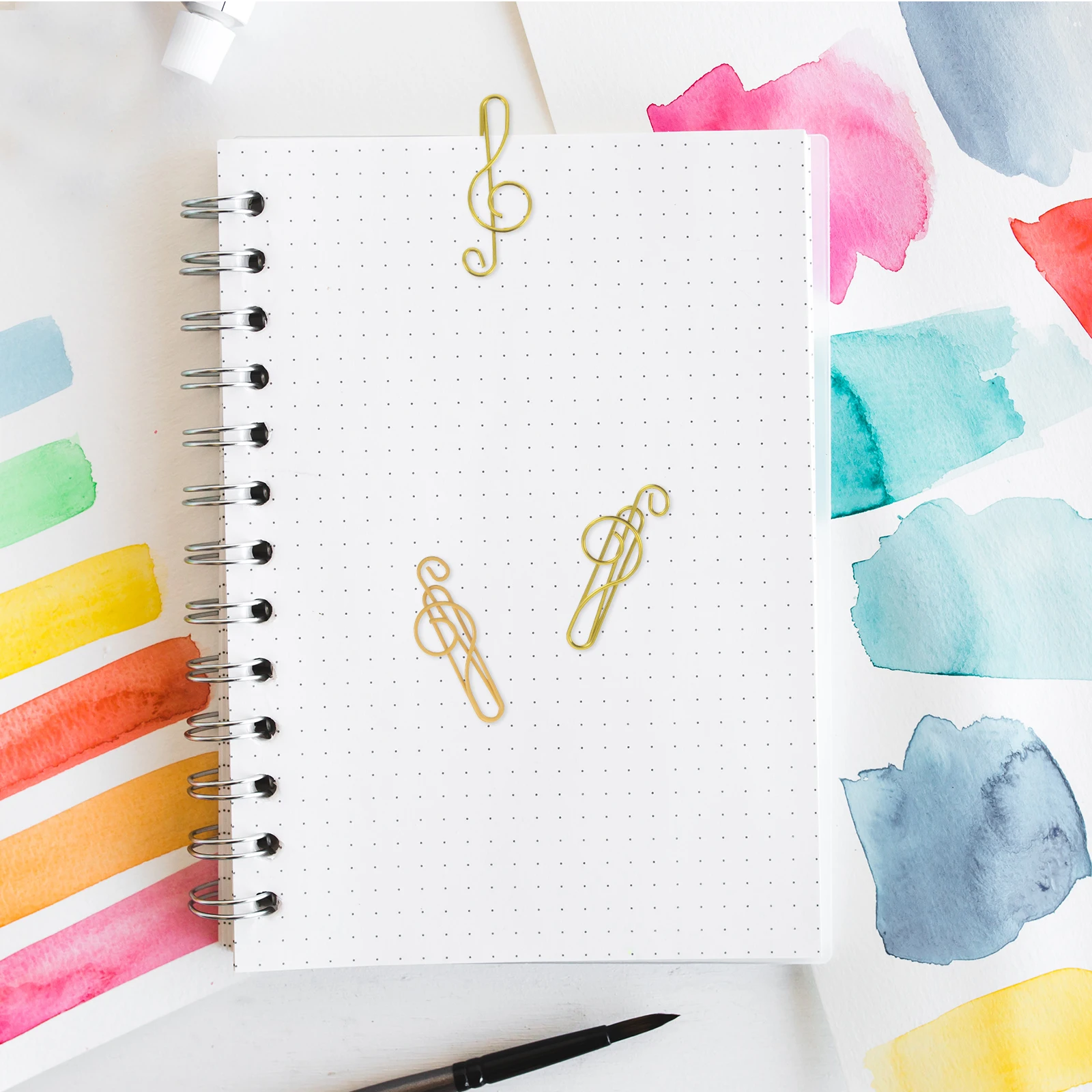 

200pcs Colorful Music Note Bookmarks Metal Paper Clips Coating Compact Size for Books Documents Planner Back To School