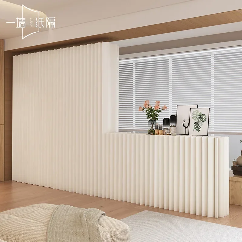 Customizable Size Waterproof White Folding Organ Paper Wall Removable Screens & Room Dividers For Office Porch Partition