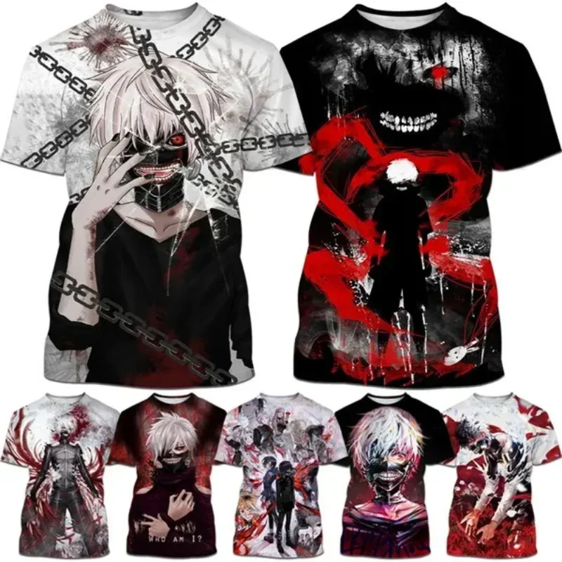 

Fashion Men Clothing New Tokyo Ghoul Kaneki Ken Anime T-shirt Personality Hip Hop Unisex Oversized T Shirt Harajuku Tops Tees