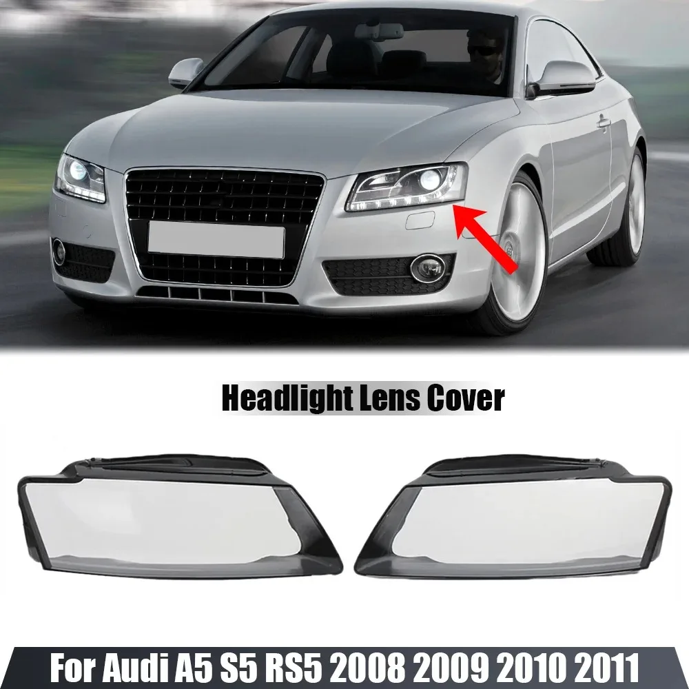 

Для Audi A5 S5 RS5 2008 2009 2010 2011, крышка передней фары, прозрачный абажур, абажур, линза из плексигласа