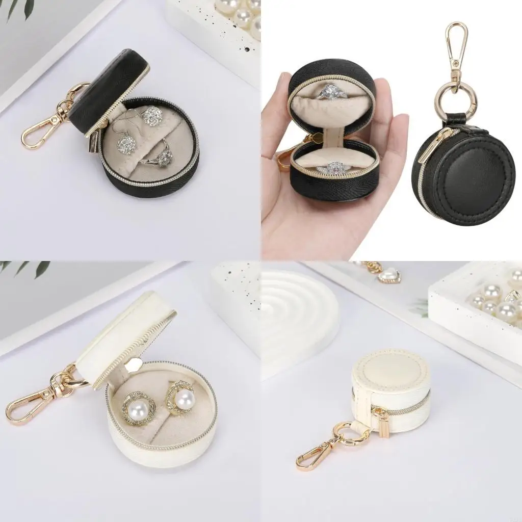 

72xe Mini Jewelry Case Case Checken с застежкой на молнии для колец ожерелья серьги