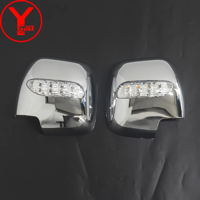 YCSUNZ abs chrome led rearview mirror cover parts accessories for Toyota Hiace Commuter 2005-2018 2008 2009 2010 2012 2014 2018