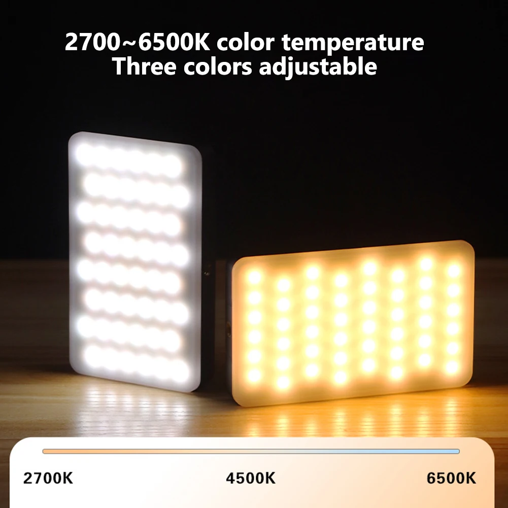 

RGB Video Light 2700-6500K Handheld Fill Light Rechargeable Photography Lighting Portable Light Panel for Photography Vlogging