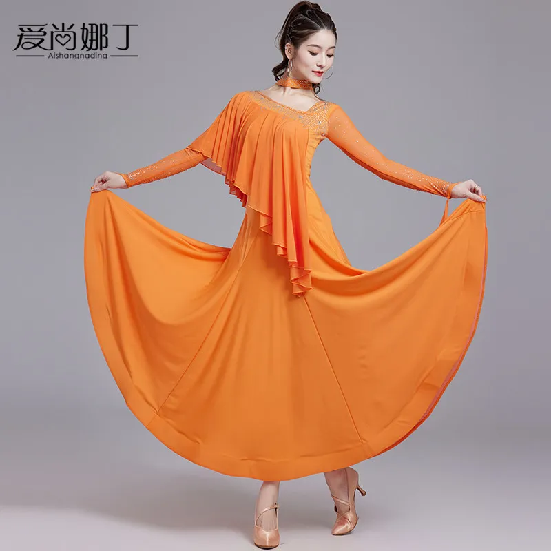 2026 New Modern Dance Dress Gb Waltz Friendship Professional Competition Table Performance Big Swing Dress 7213