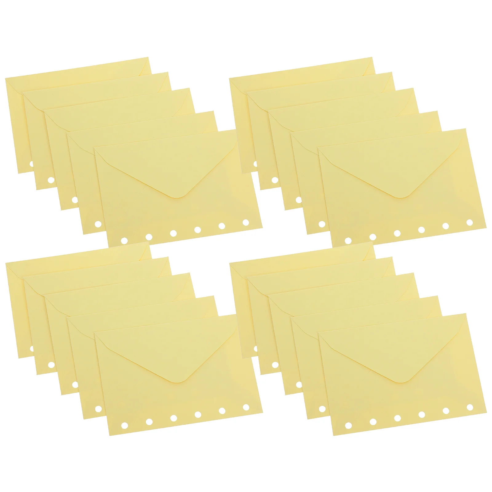 

30Pcs A7 Loose Leaf Envelope Refill Paper 6 Hole Binder Inserts Folder Envelope Pouch for Cash Document Storage Yellow Paper