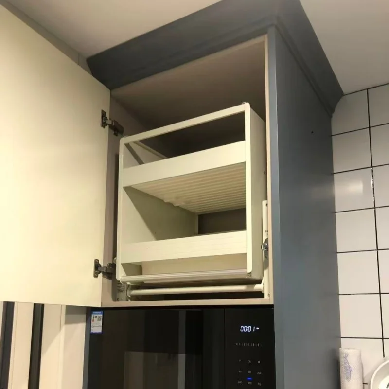 High Cabinet Deepened Type Lifting and Lowering Basket Electrical Cabinet Refrigerator Deep Cabinet Pull-down Basket