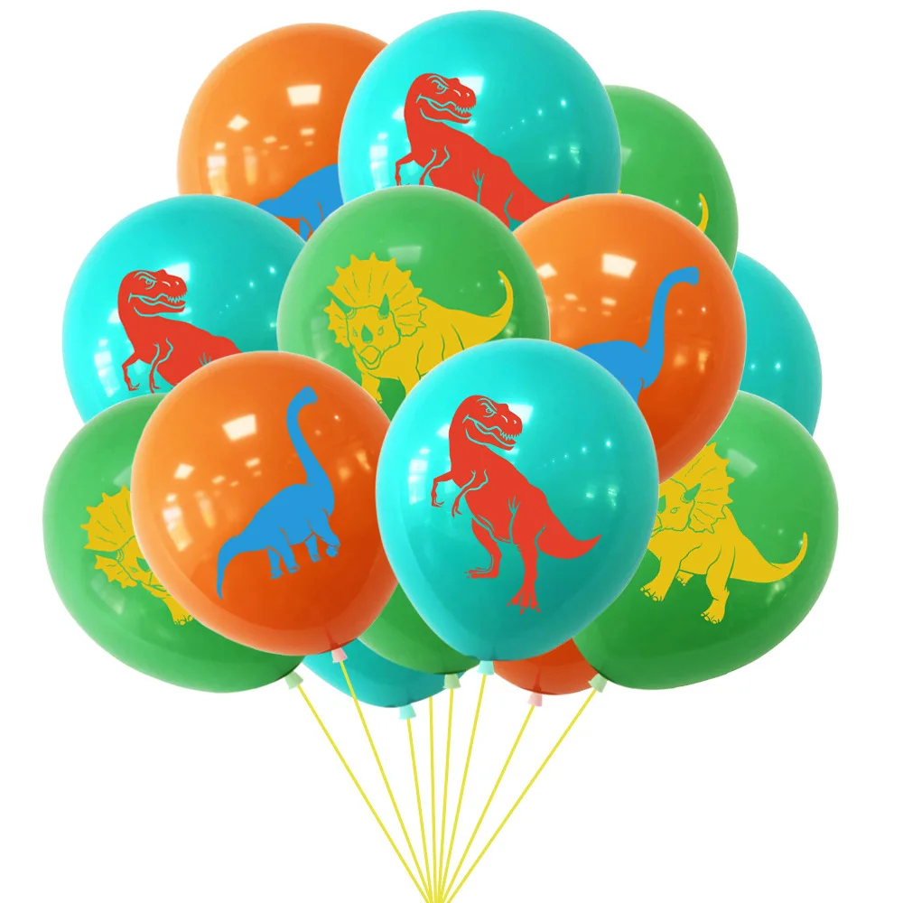 

New 12-inch dinosaur print balloon Tyrannosaurus triceratops boy children's birthday party decorations