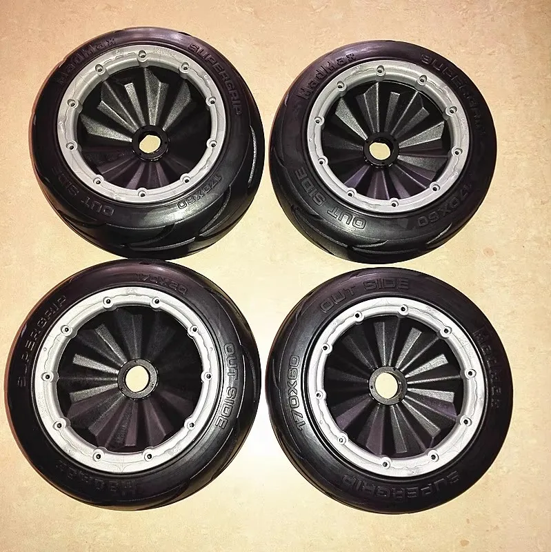 Madmax Baja 5B ด้านหน้าและด้านหลัง Slicks ยางคุณภาพสูง Baja Slicks ยาง Enclosed สําหรับ 1/5 HPI Baja 5B ROFUN KM
