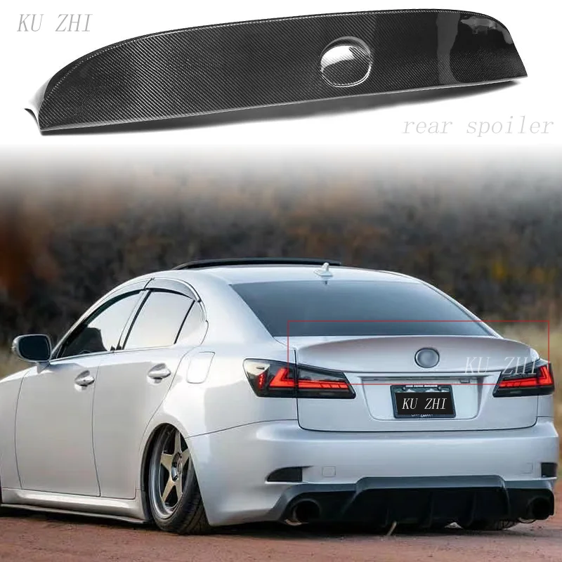 For Lexus 06-12 Is250/300 Carbon Fiber Rear Spoiler Double-Layer Thickened High-Quality Luggage Compartment Lid Decorative Panel