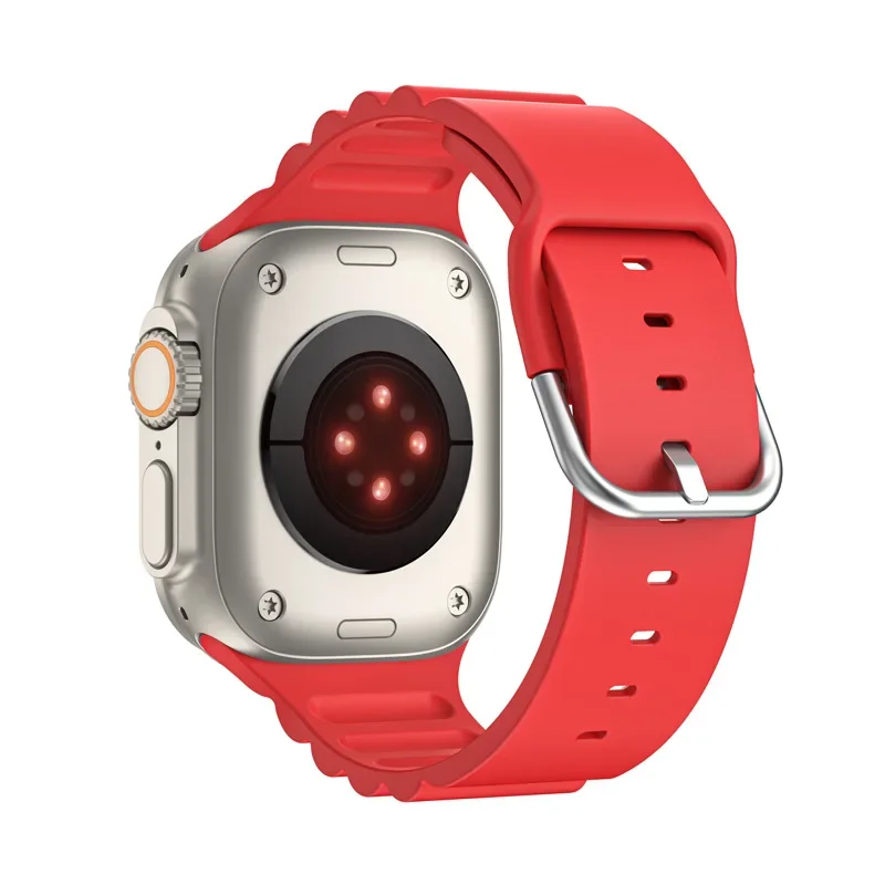 スポーツシリコンストラップ Apple Watch ウルトラ 10 9 8 7 49 ミリメートル 42 ミリメートル 46 ミリメートル 45 ミリメートル 41 ミリメートルブレスレットリストバンド iWatch 6 5 4 SE 44 ミリメートル 40 ミリメートルベルト