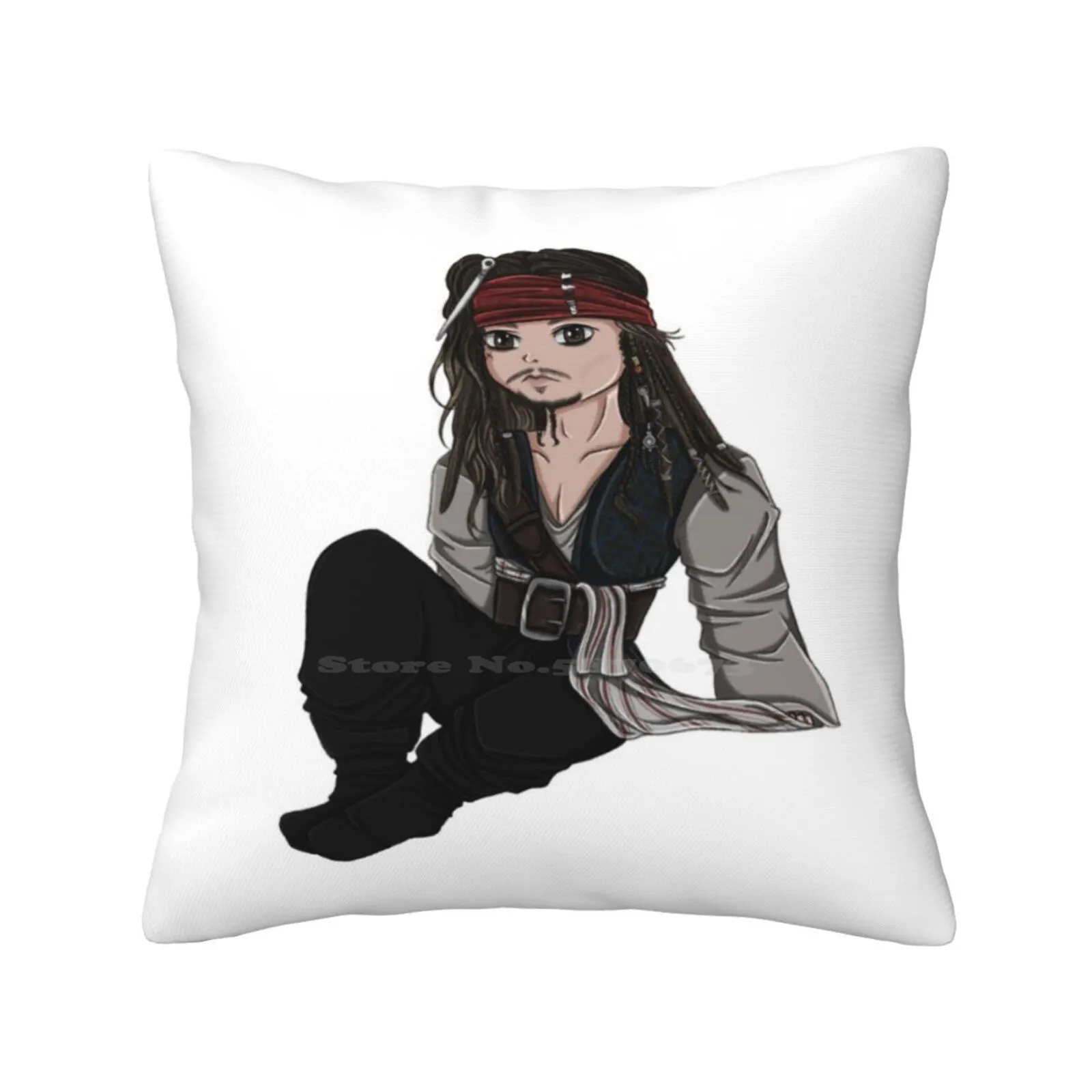 Captain ( Johnny Depp ) Bedroom Office Hug Pillowcase Johnny Depp Captain Chibi