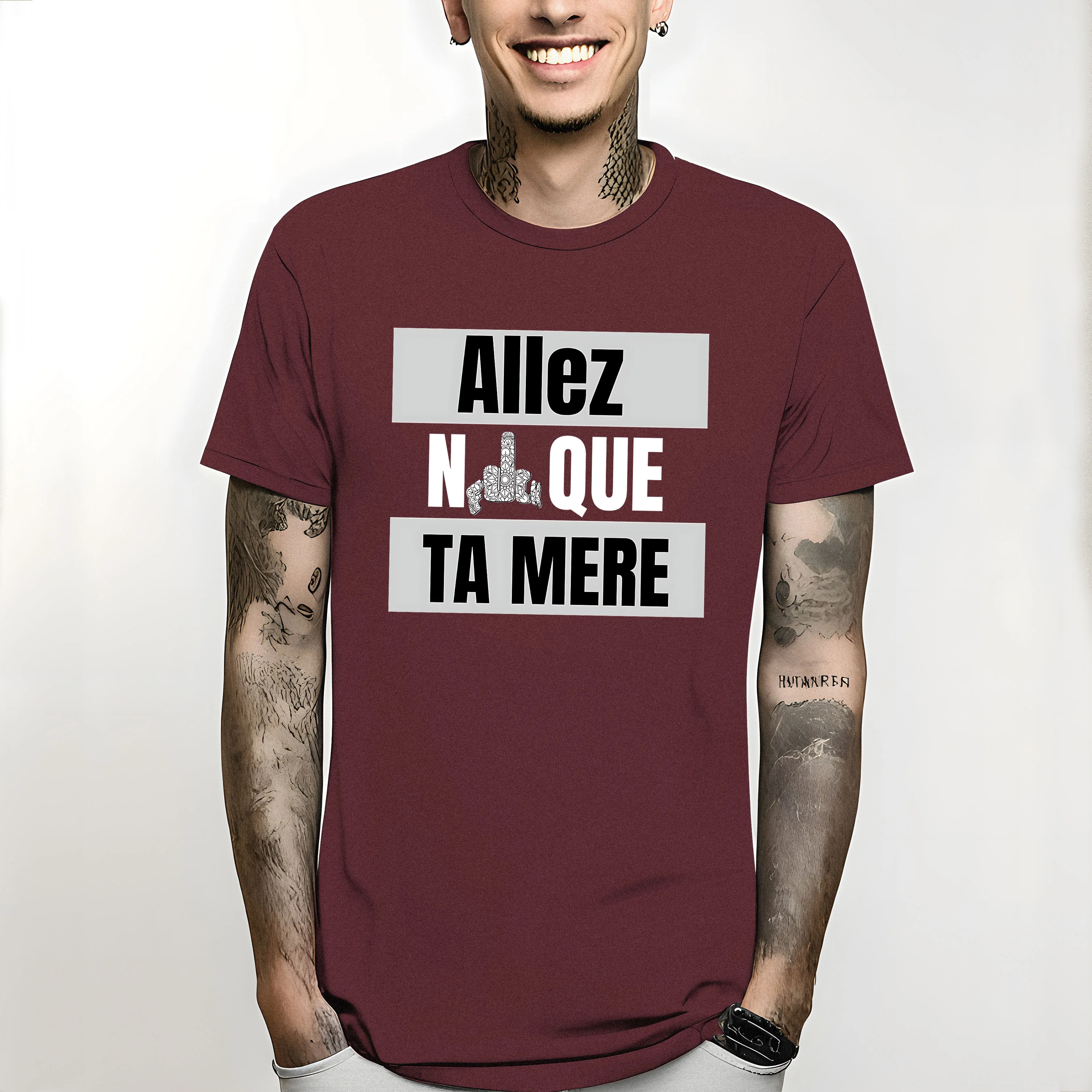 T-Shirt shirts graphic tees summer clothes aesthetic clothes mens graphic t-shirts big and tall Allez n**** ta mère - LACRIM 93