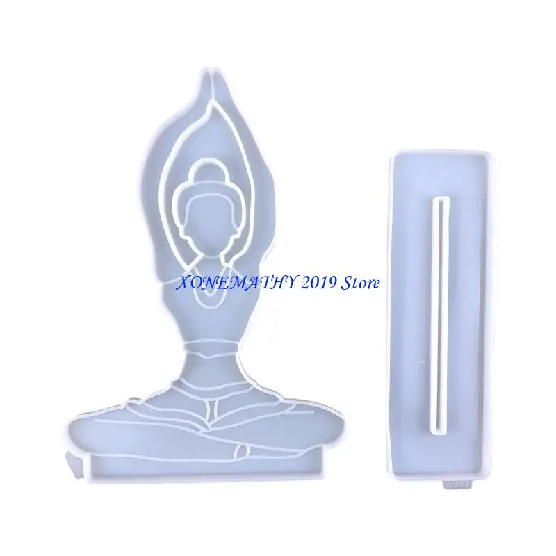 

F42F Yoga Sport Theme Epoxy Casting Mold DIY Yoga Girl Craft Office Ornament