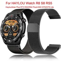 20mm 22mm Magnetic Loop Strap For HAYLOU Watch R8 S8 RS5 Milanese Metal Band For HaylouSolar Plus RT3 RS4 Plus/RT2 RT3 GST Lite