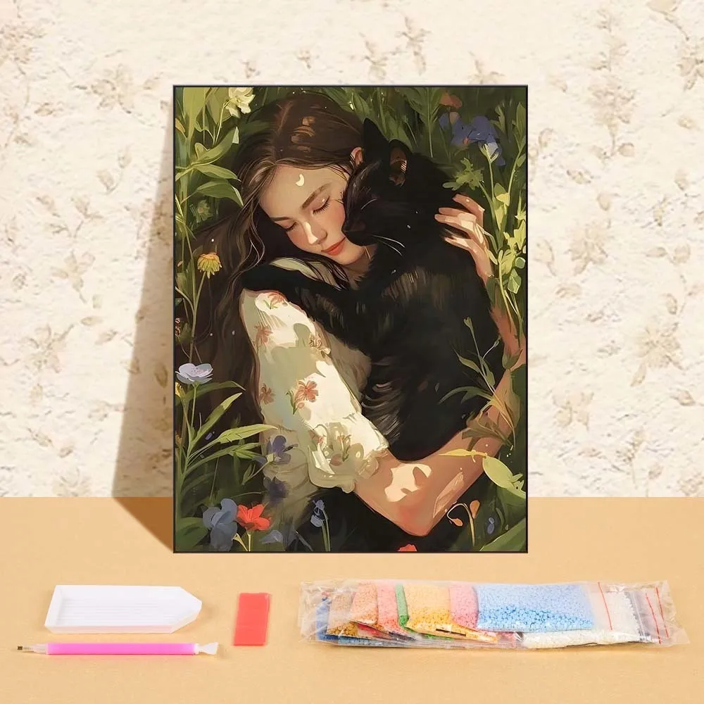 

5D Diy Diamond Painting Full Round Drill,cartoon Girl Animal Cat, Diamonds For Picture Crafts,Rhinestones,Stitch,Diy Kit,Stitch