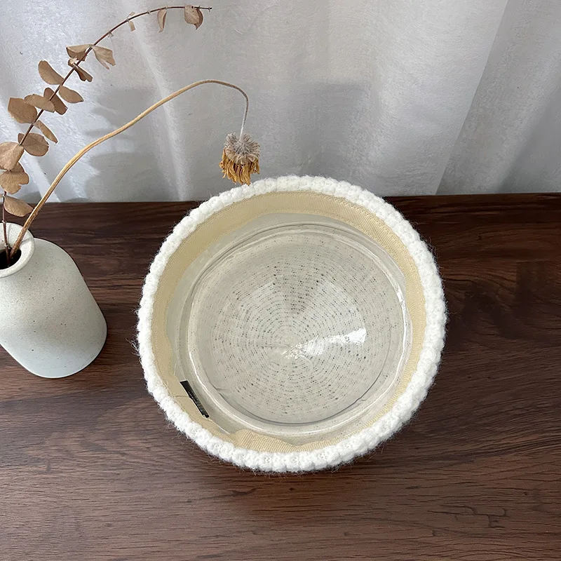 Einfache, einfarbige, dick gestrickte Mütze im koreanischen Stil für Herbst und Winter, mit kurzer Krempe, Kuppelform, trendige warme Matrosenmütze. – Detail 8