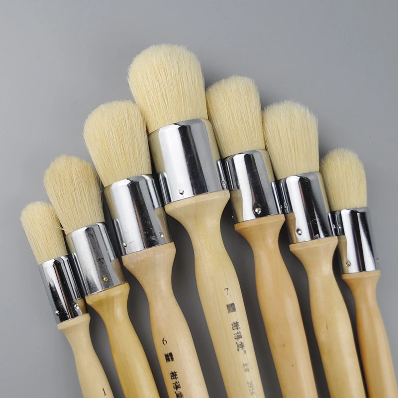 Bold Oil Painting Bristle Hair Paint Brushes Large Round Acrylic Painting Brush Painting Brushes Bristle Hair Painting Supplies