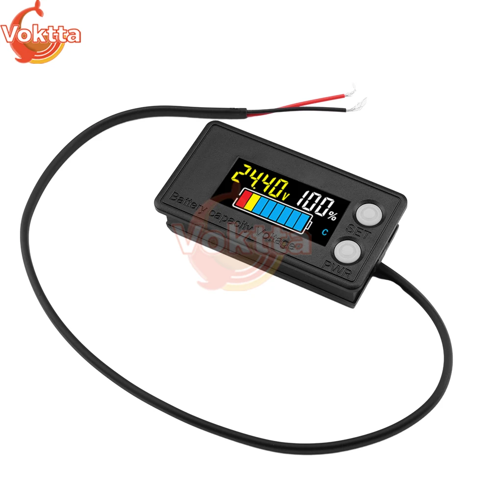 Imagem -03 - Lcd Digital Bateria Capacidade Indicador Impermeável Voltímetro Inteligente Carro e Motocicleta Voltage Meter Battery Tester dc 7100v