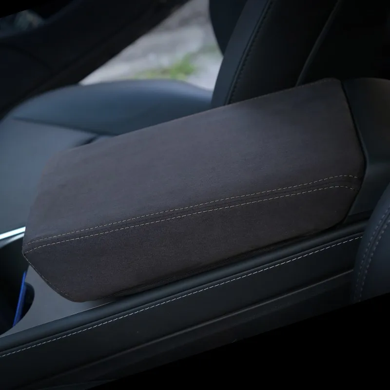 For Tesla Model 3 Central Control Armrest Leather Protective Cover Model Y Armrest Cushion Car Chair Armrest Cushion Cover