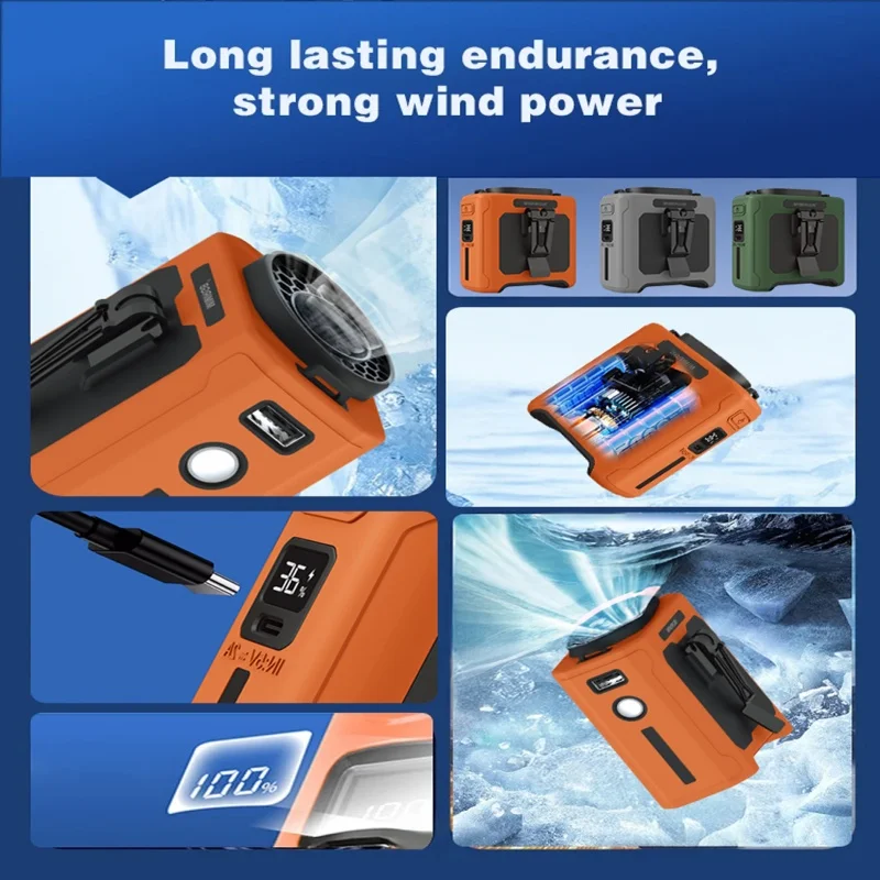 XIAOMI 10000mAh Waist Fan 5 Speeds Light Portable Waist Fan 40H Hands-Free Cool All Summer Wearable Neck Fan For Work Travel