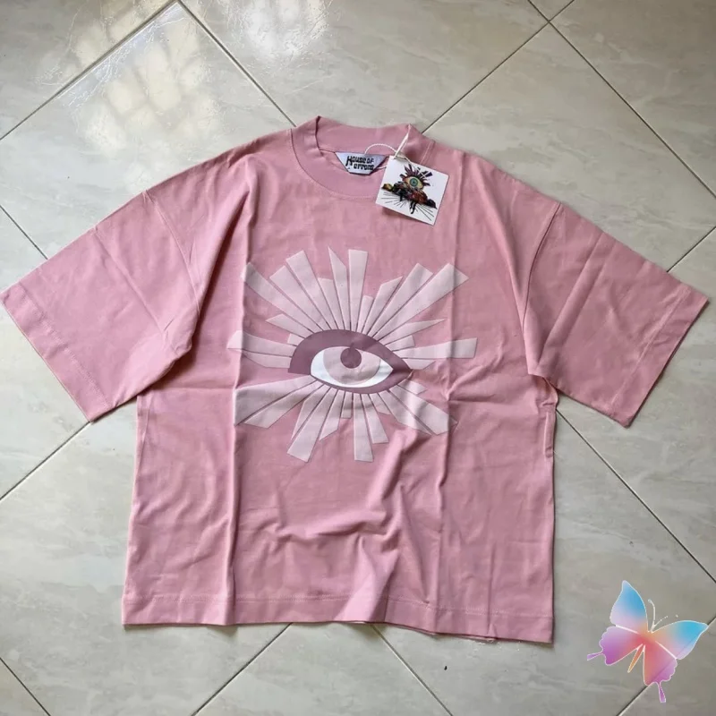 

Реальные фотографии пенопластовые футболки с принтом глаз розовые футболки HOUSE OF ERRORS летние уличные повседневные топы с круглым вырезом и короткими рукавами для мужчин и женщин