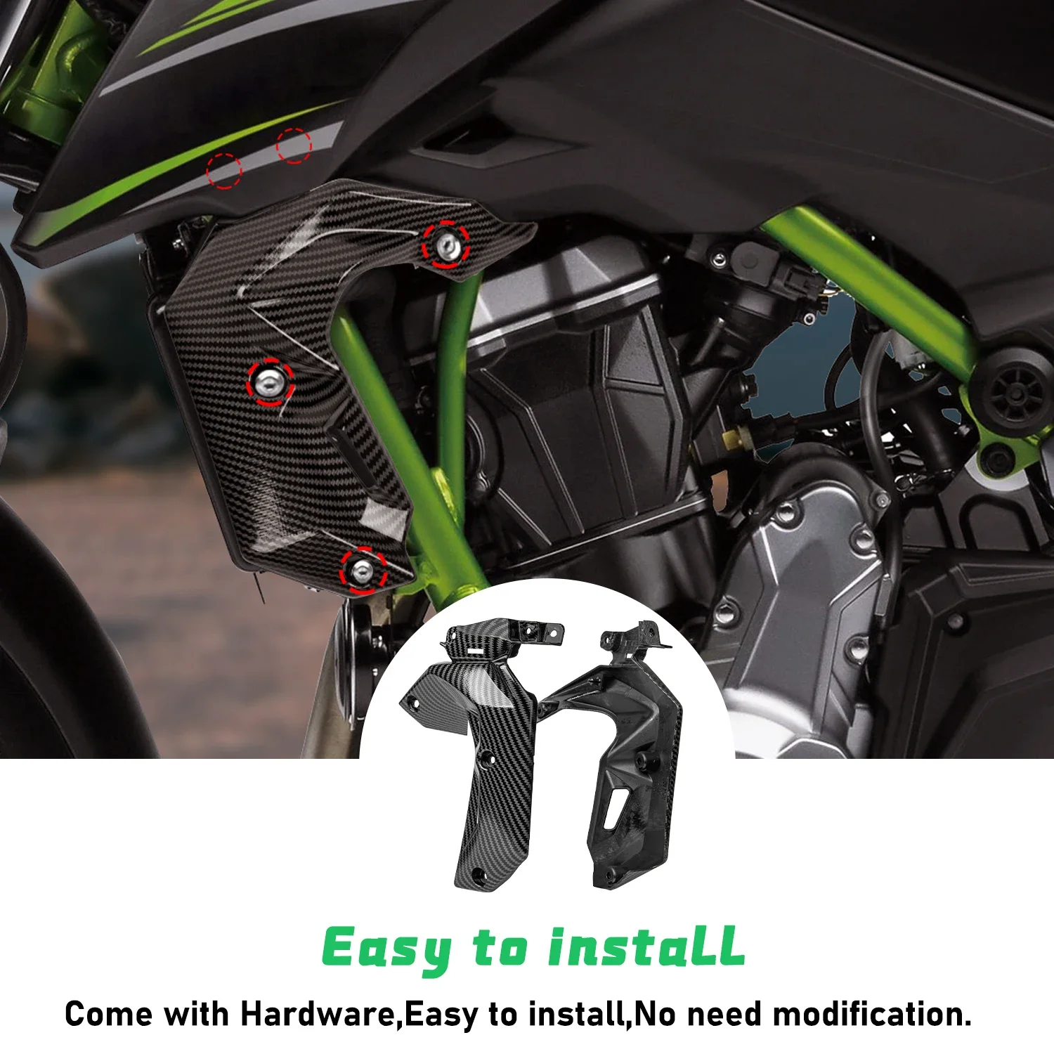 

For Kawasaki Z650 2017 2018 2019 Radiator Side Cover Left Right Panel Fairing Cowl Motorcycle Z 650 Accessories