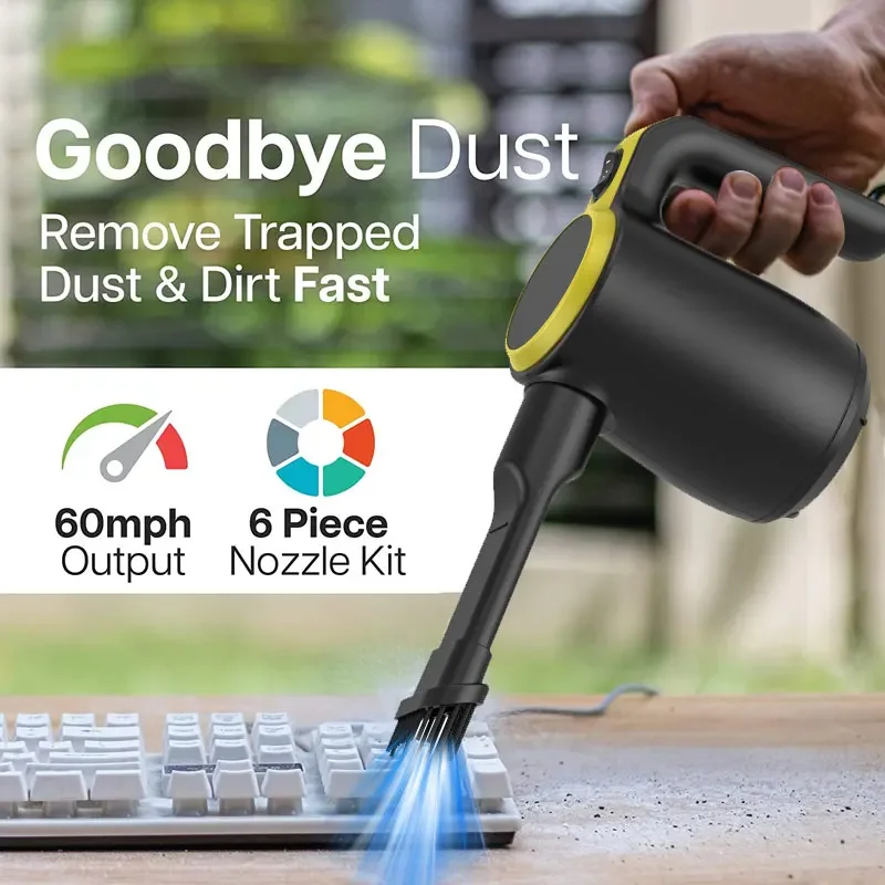 500W Compressed Air, High Pressure Air Duster Blower Computer Keyboard Cleaner Dust,Hairs Crumbs Laptop for Cleaning