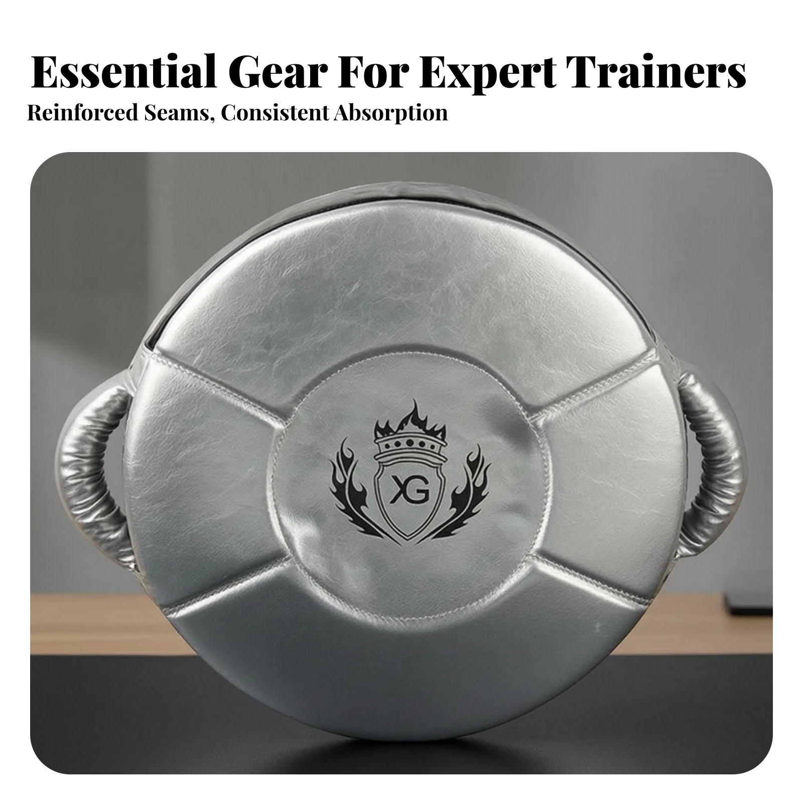 Boxing Training Guard Faux-Leather Round Striking Guard Strike Pad Shock Absorbing Punch Pad Long-Lasting for Coaches, Gyms