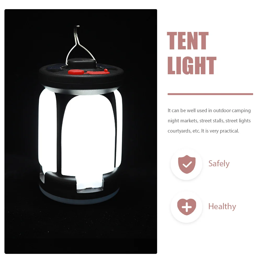 

Solar Tent Lights Camping Lantern Foldable LED Emergency Black Picnic Outdoor Lighting Tool Premium ABS Long Life Practical