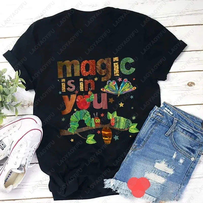 Magic Is in You The Very Hungry Caterpillar Tees and Butterfly Teacher Kindergarten Shirt Men Women Cotton Short Sleeve Tshirt