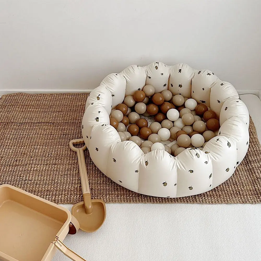 Foldable Bear Inflatable Swimming Pool Petal Shape PVC Baby Ball Pit Fence Olive Korean Style Play Water Bathtub Kid