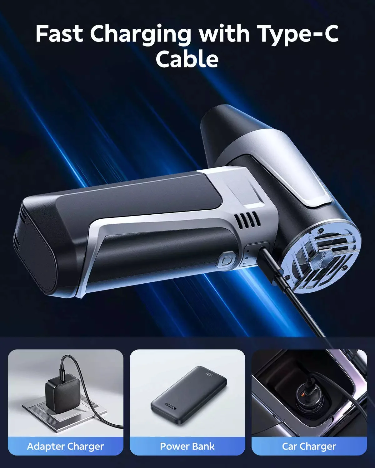 160,000RPM Air Blower Turbo Jet Fan Electric Power Display Handheld Mini Dust Cleaner High Speed Duster Gun Cleaning Tool