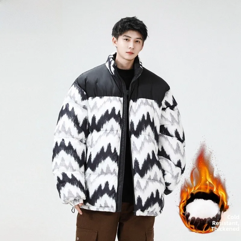 

WASSUP NURAYA Thiened Хлопковое джето с воротником-стойкой, хлеб, теплая верхняя одежда для пар, молодежное зимнее пальто из полиэфирного волокна